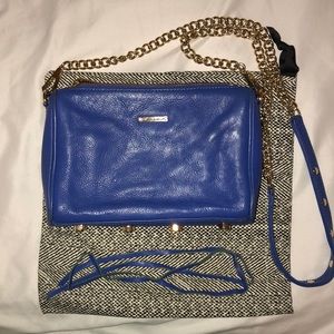 Rebecca Minkoff Blue Crossbody with Gold Chain